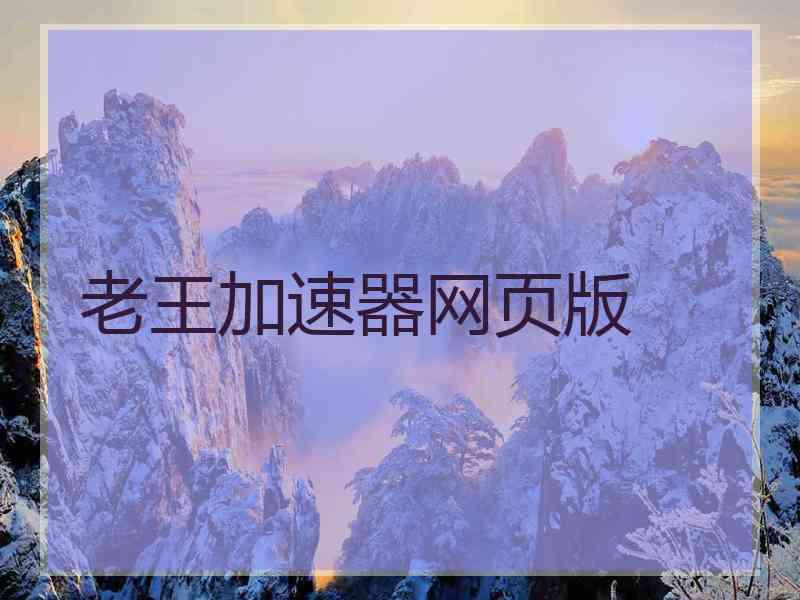 老王加速器网页版