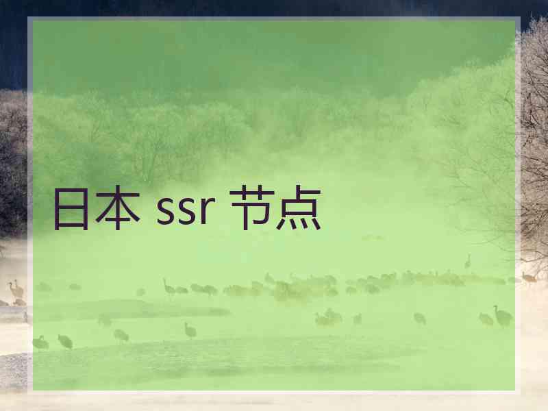 日本 ssr 节点