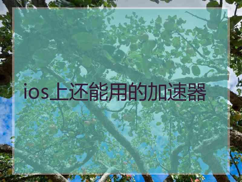 ios上还能用的加速器