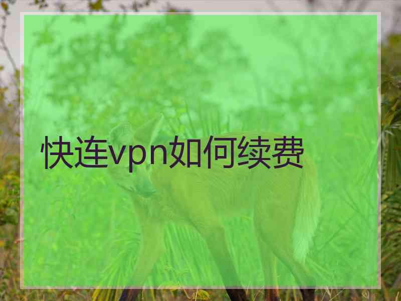 快连vpn如何续费