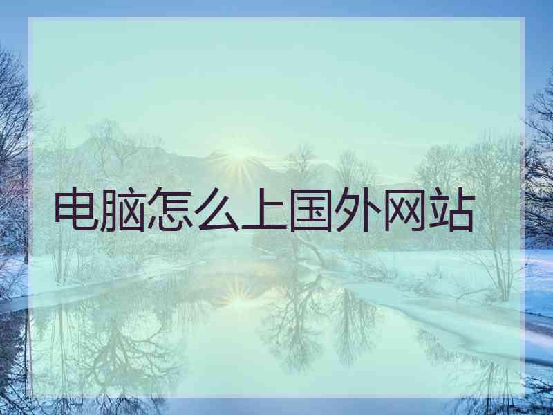 电脑怎么上国外网站