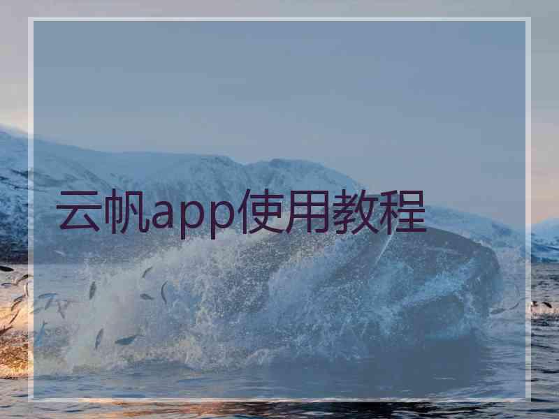 云帆app使用教程