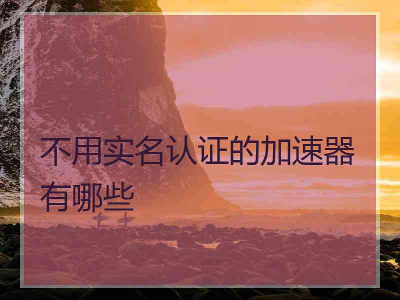 不用实名认证的加速器有哪些