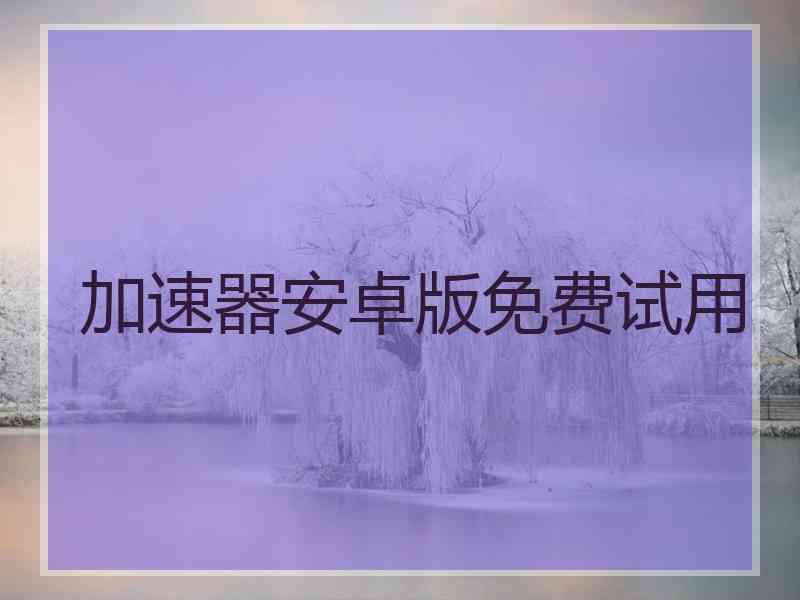 加速器安卓版免费试用