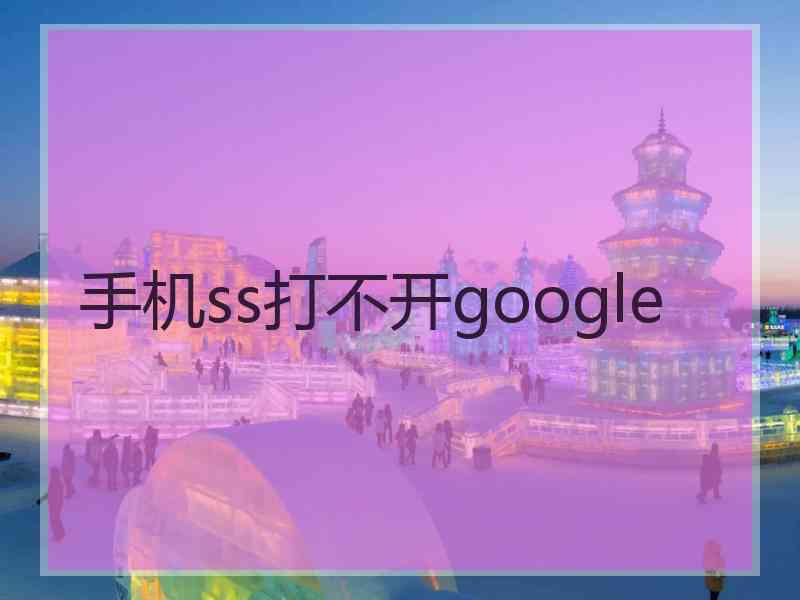手机ss打不开google