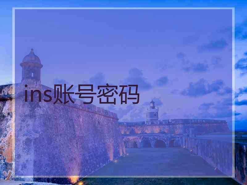 ins账号密码