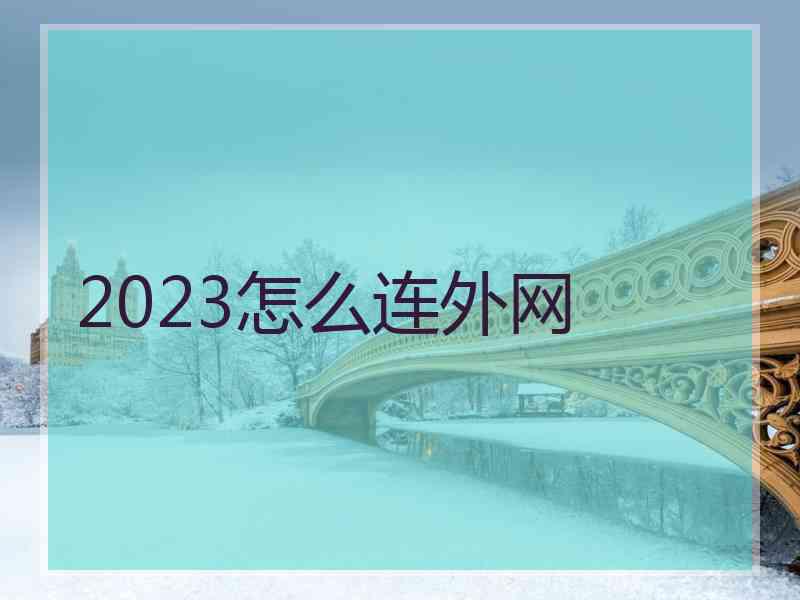 2023怎么连外网