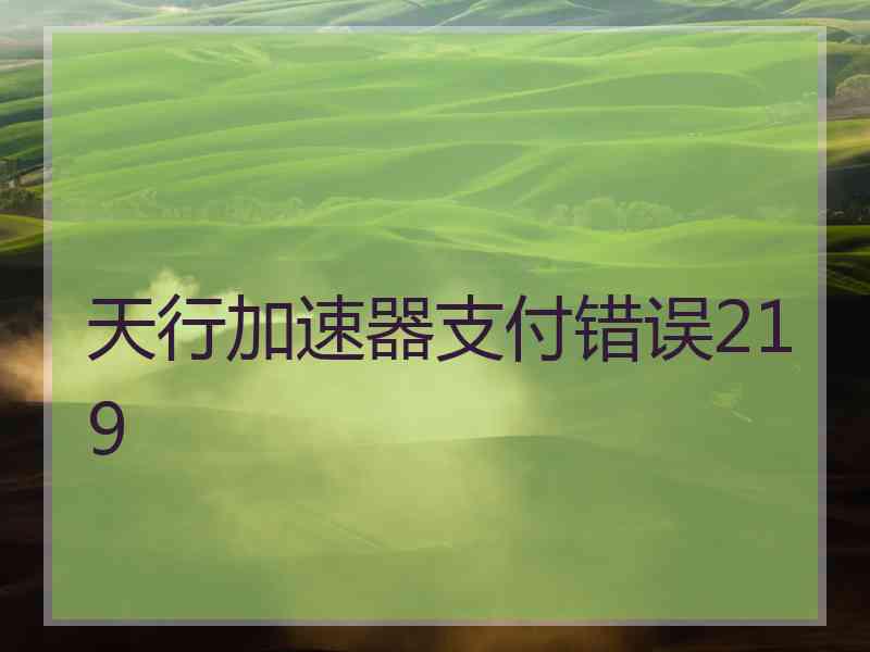 天行加速器支付错误219