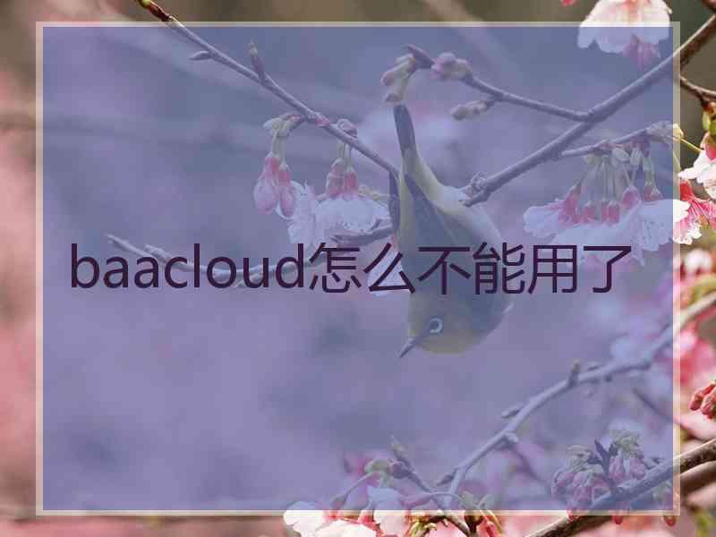 baacloud怎么不能用了