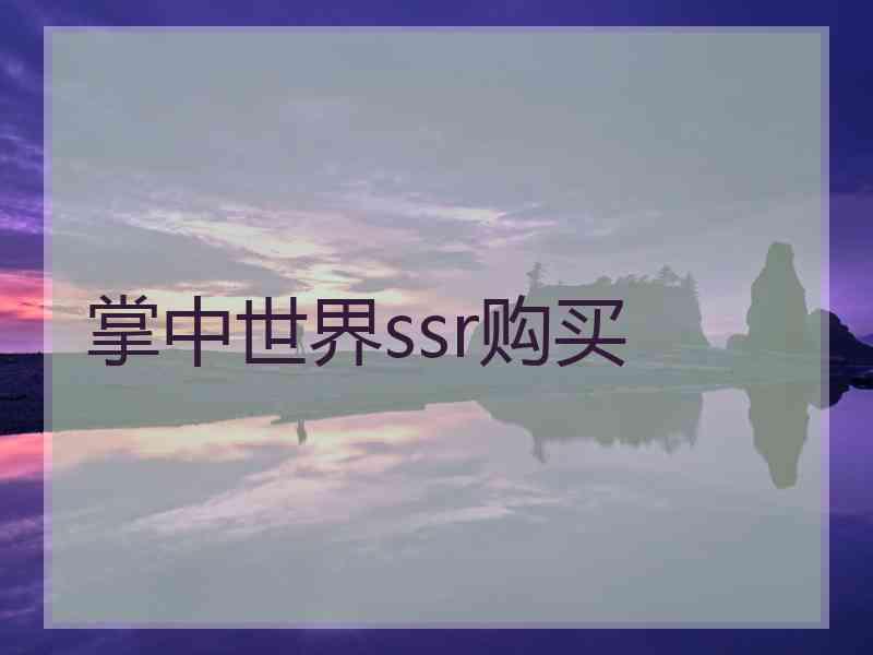 掌中世界ssr购买