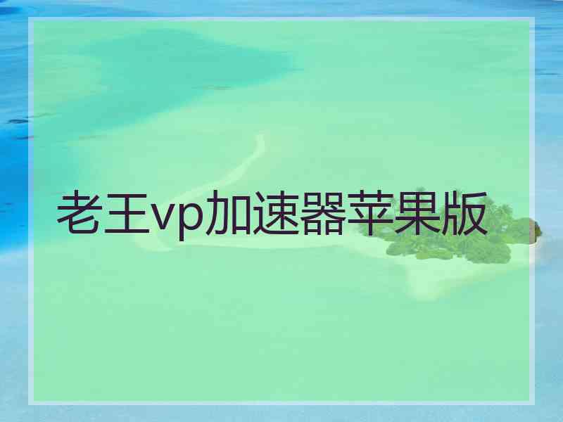 老王vp加速器苹果版