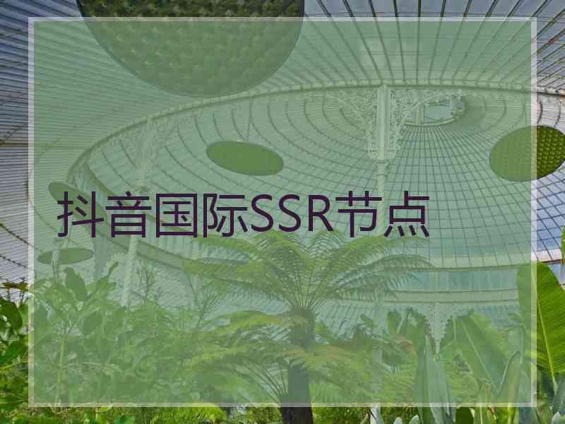 抖音国际SSR节点