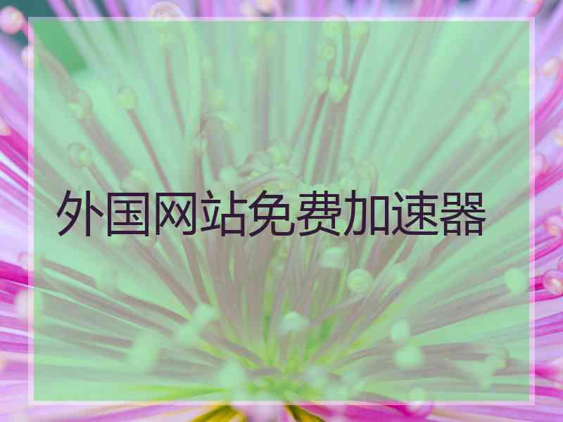 外国网站免费加速器