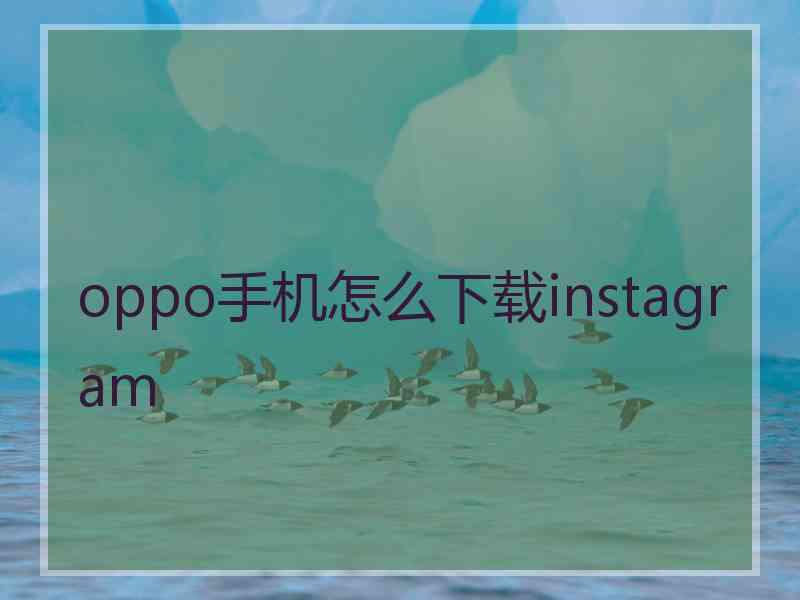 oppo手机怎么下载instagram