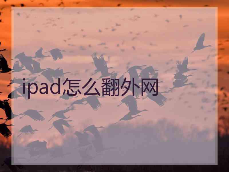 ipad怎么翻外网