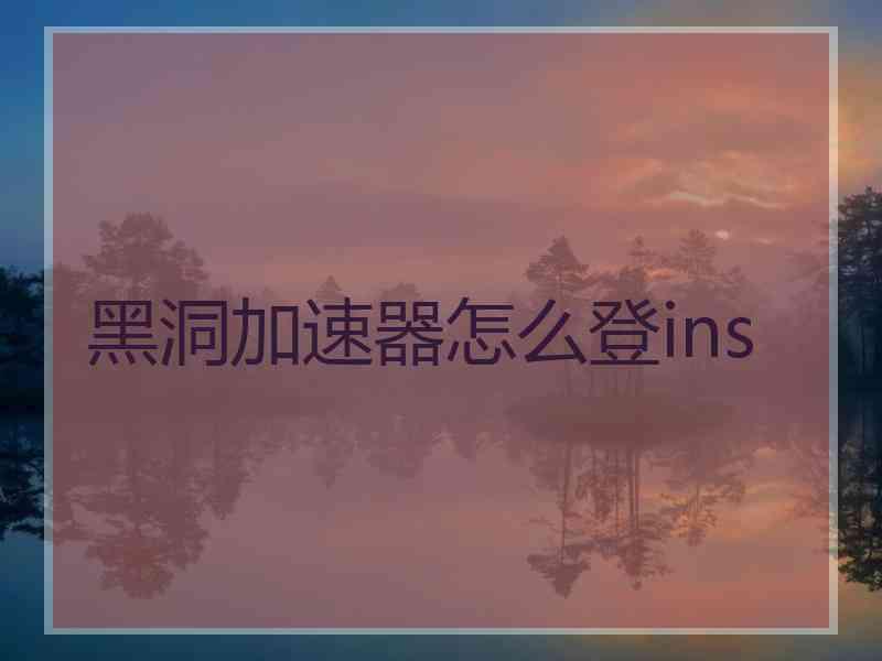 黑洞加速器怎么登ins