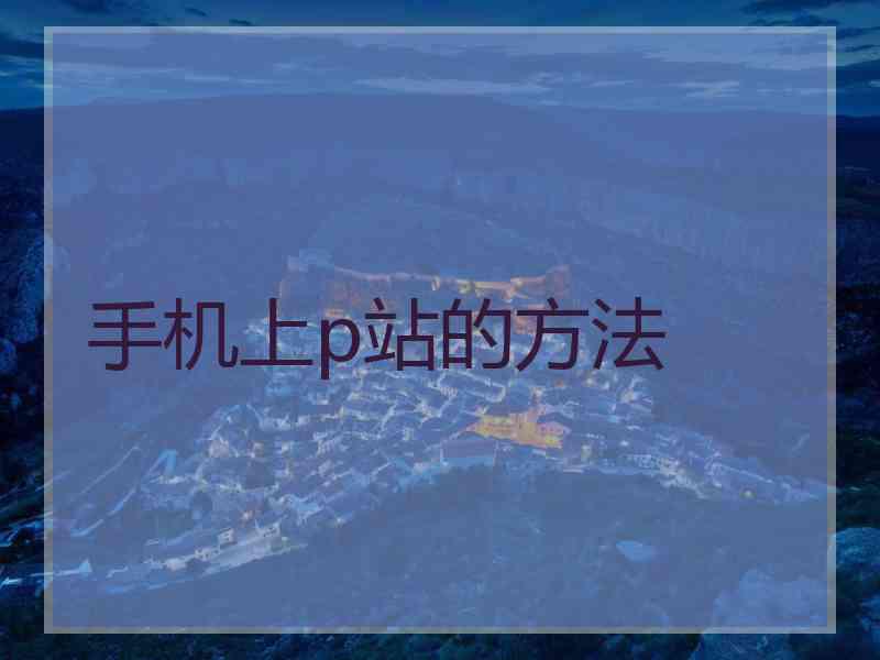 手机上p站的方法