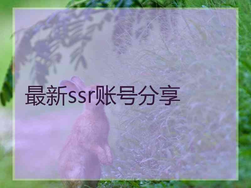 最新ssr账号分享
