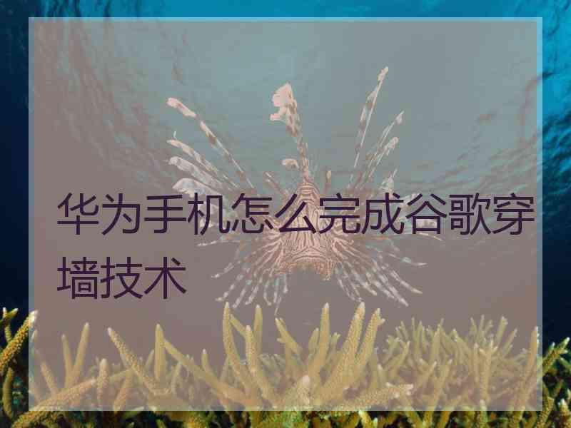 华为手机怎么完成谷歌穿墙技术