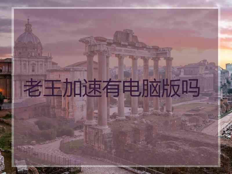 老王加速有电脑版吗