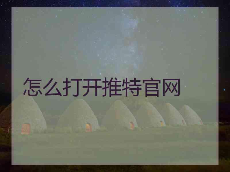 怎么打开推特官网