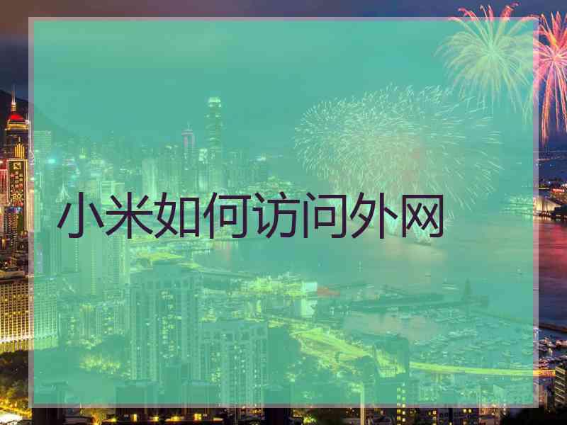 小米如何访问外网