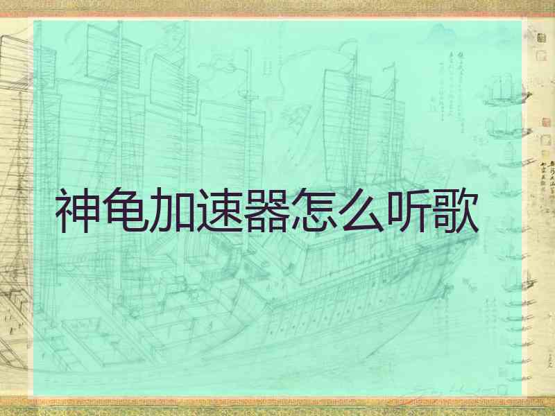 神龟加速器怎么听歌
