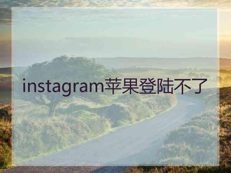 instagram苹果登陆不了