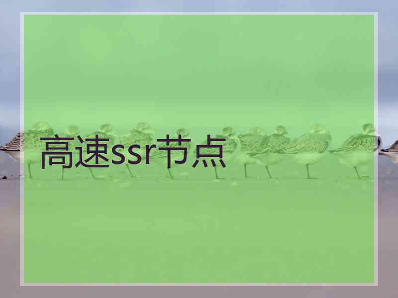 高速ssr节点