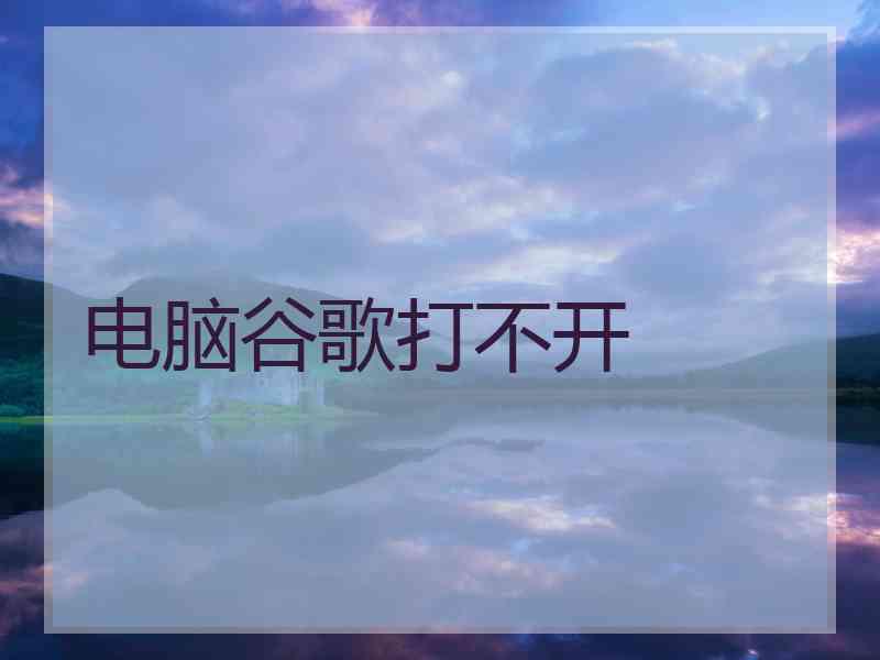 电脑谷歌打不开