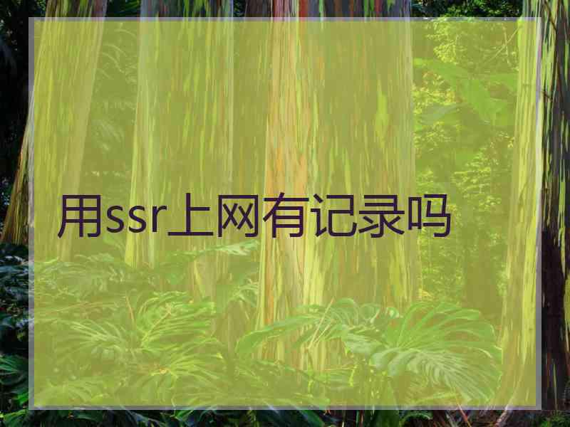 用ssr上网有记录吗