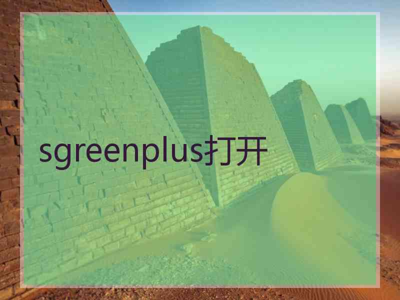 sgreenplus打开