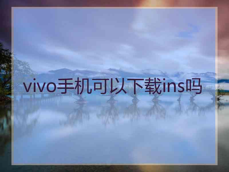 vivo手机可以下载ins吗