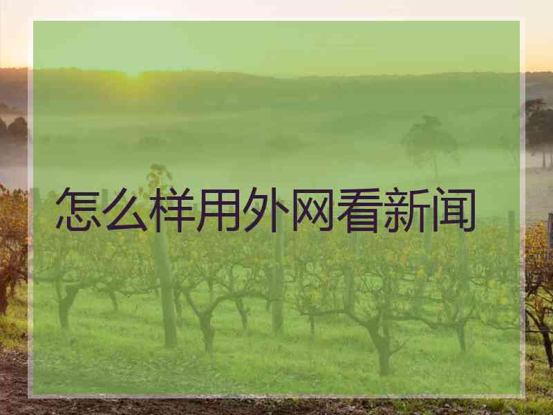 怎么样用外网看新闻