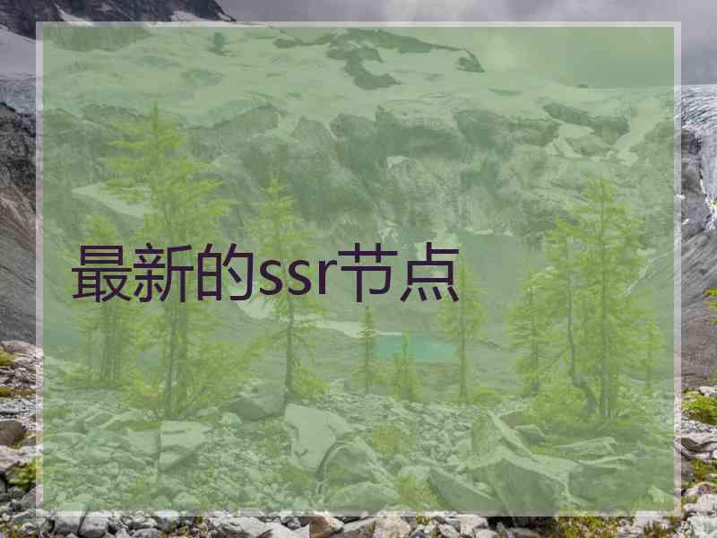最新的ssr节点