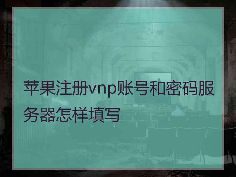 苹果注册vnp账号和密码服务器怎样填写