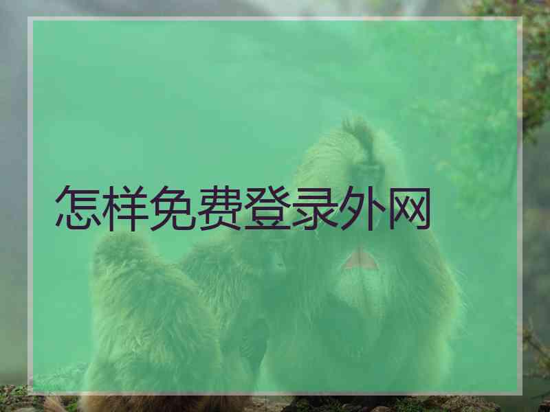 怎样免费登录外网