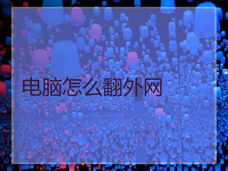 电脑怎么翻外网