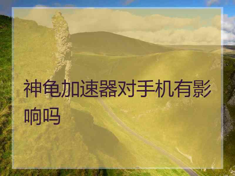 神龟加速器对手机有影响吗