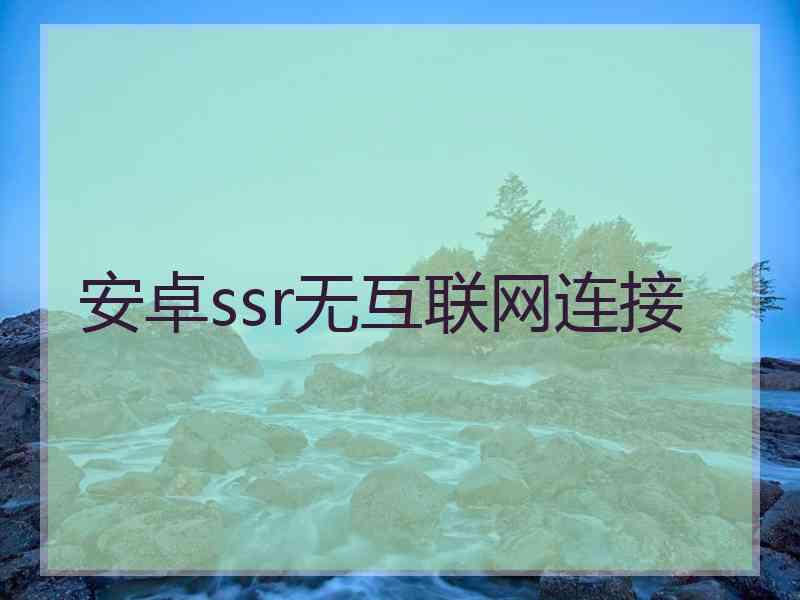 安卓ssr无互联网连接