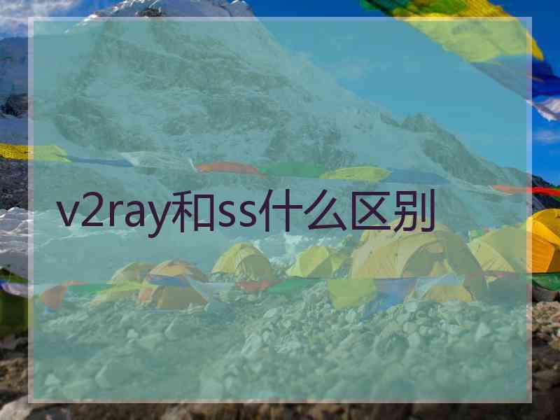 v2ray和ss什么区别
