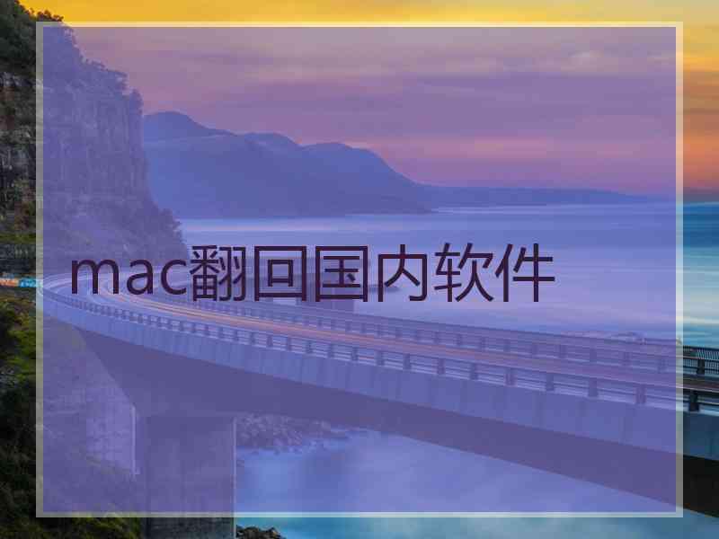 mac翻回国内软件