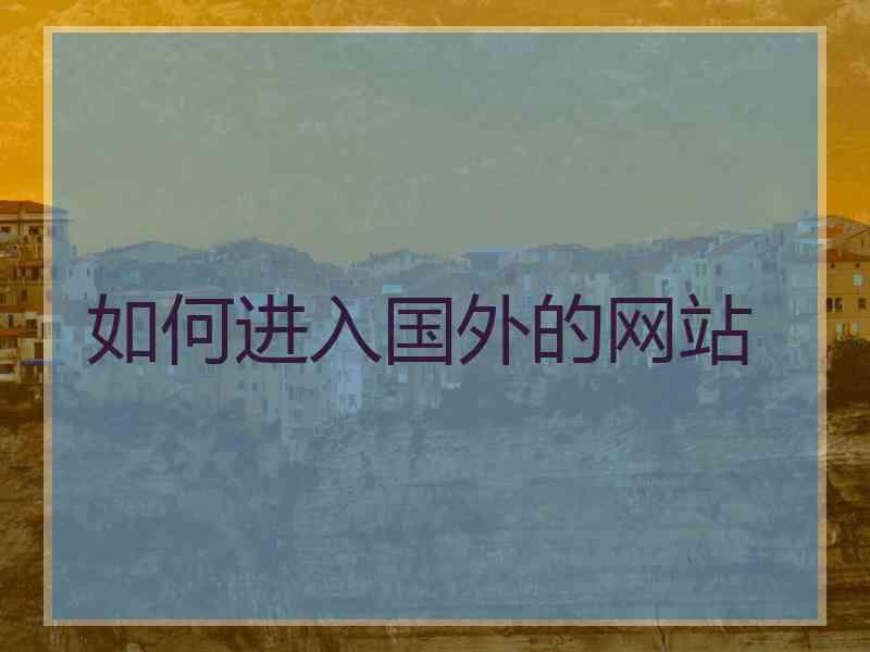 如何进入国外的网站