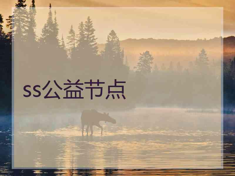 ss公益节点