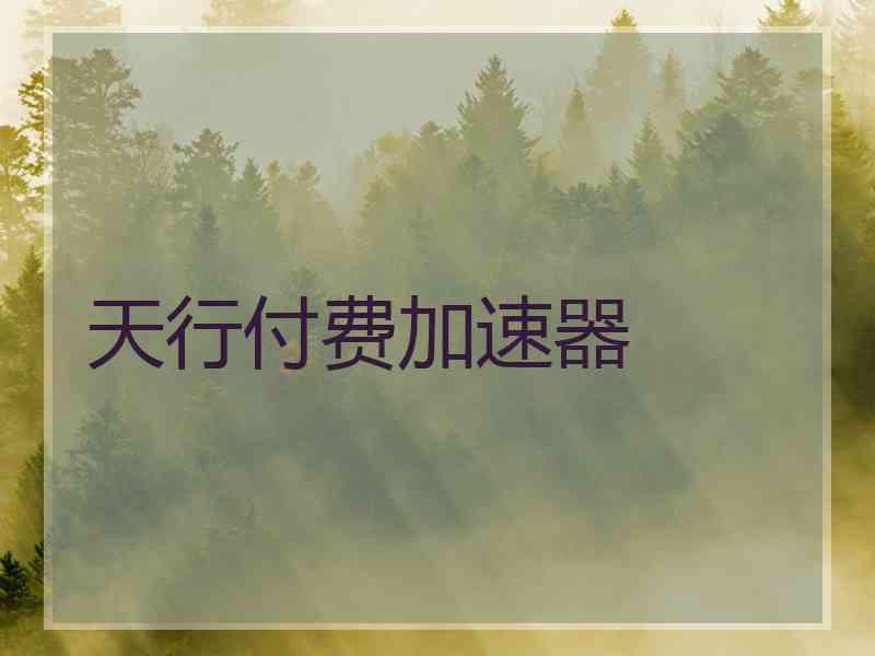 天行付费加速器