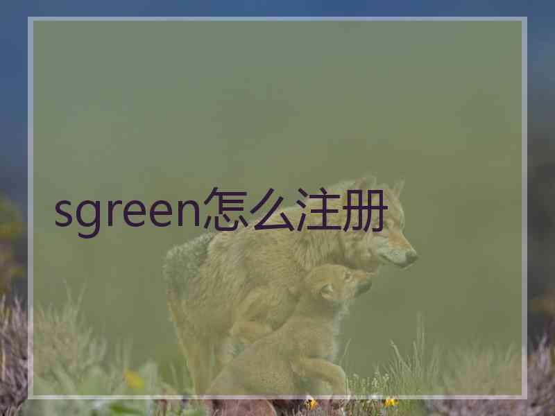 sgreen怎么注册