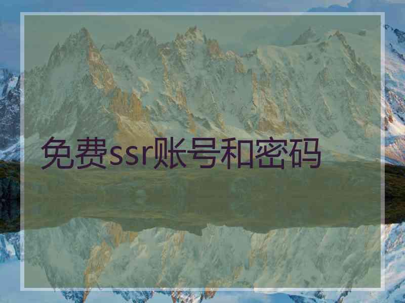 免费ssr账号和密码