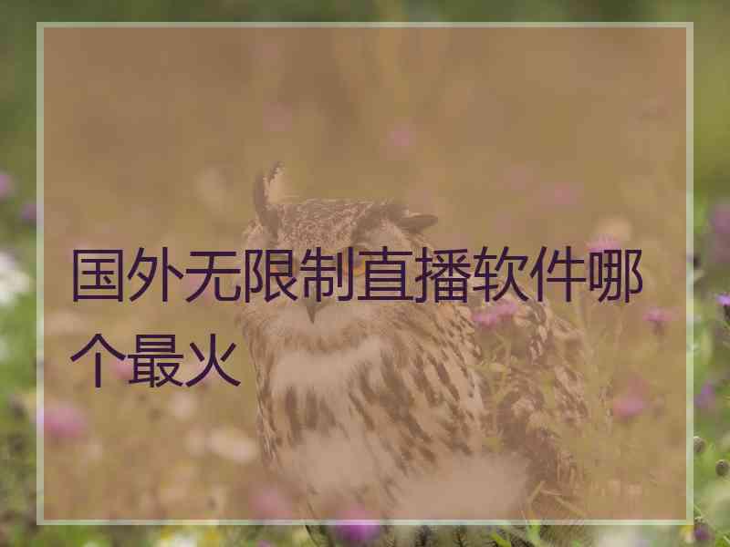 国外无限制直播软件哪个最火