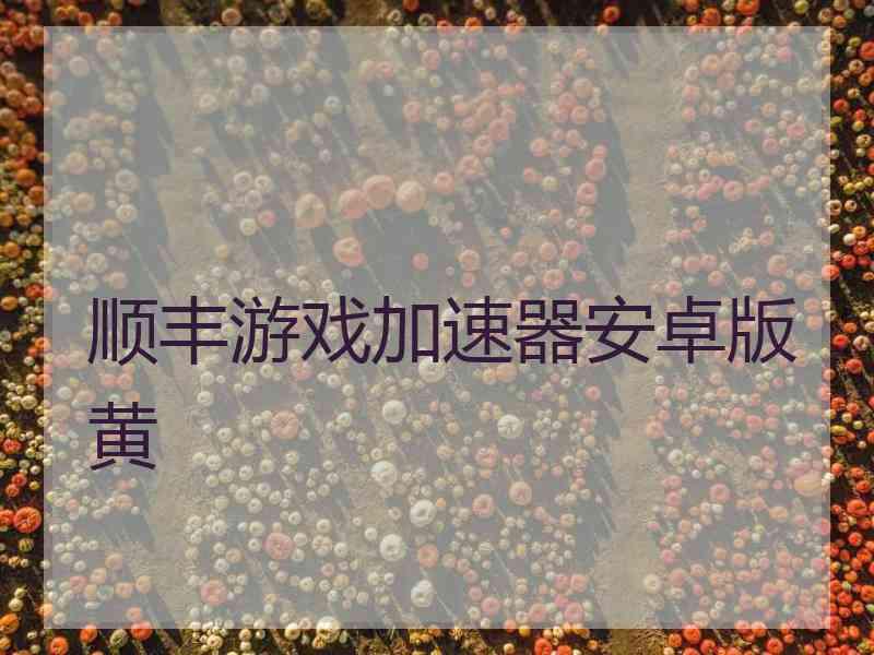 顺丰游戏加速器安卓版黄