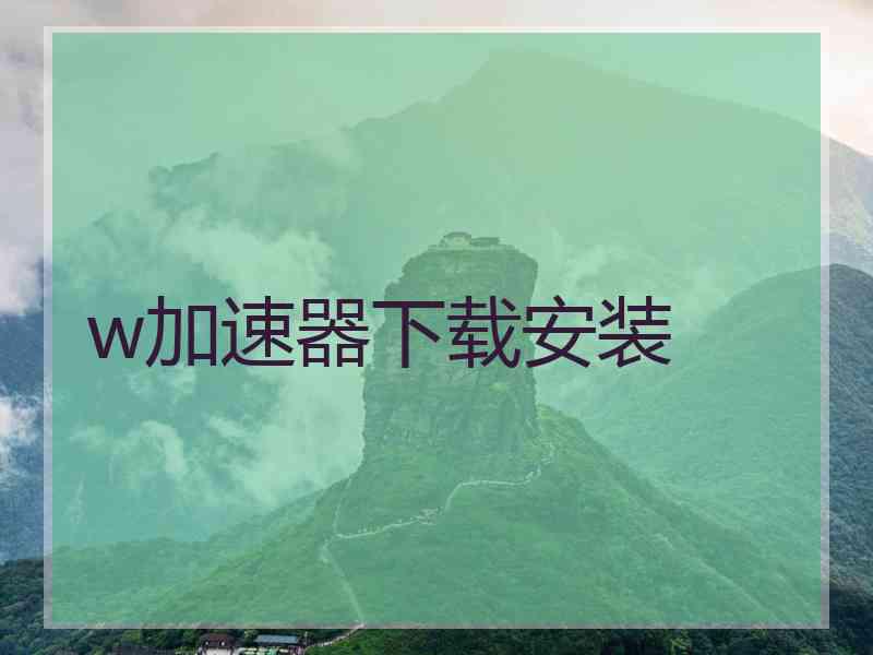 w加速器下载安装